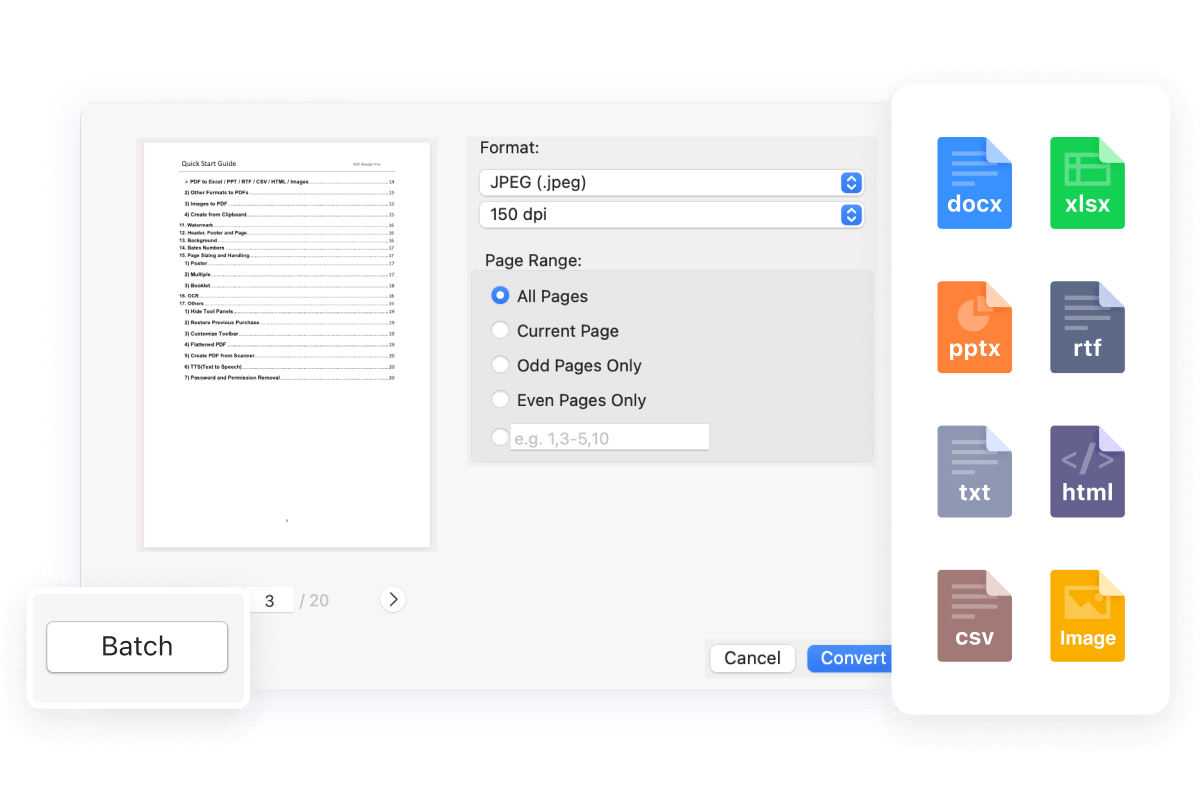 Convert to and from PDFs Freely