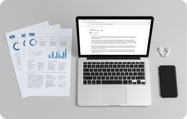 تعديل وإعداد ملف PDF للمشاركة